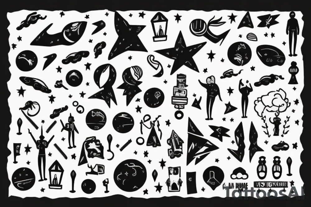 the city holds the man who reaches for the stars to freedom tattoo idea
