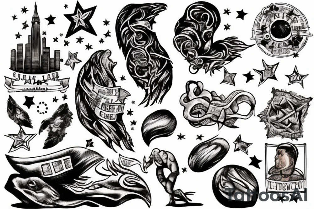 the city holds the man who reaches for the stars to freedom tattoo idea