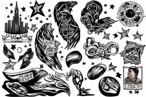 the city holds the man who reaches for the stars to freedom tattoo idea