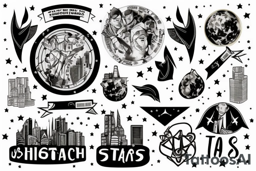the city holds the man who reaches for the stars tattoo idea