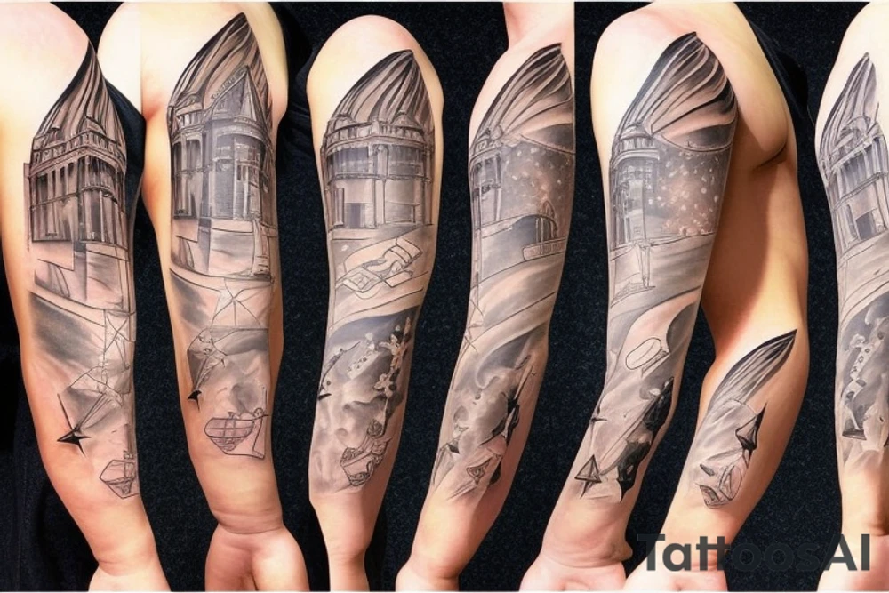 the city holds the man who reaches for the stars tattoo idea
