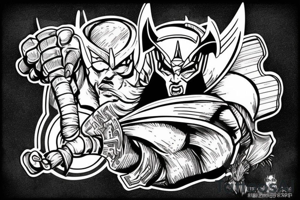 thor angry in one image tattoo idea