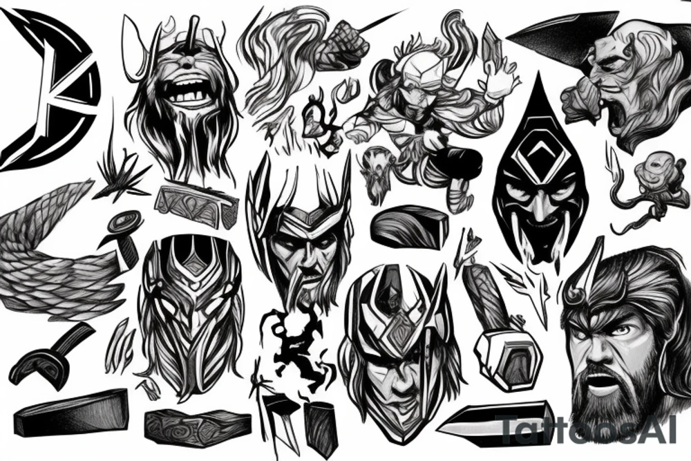 thor angry in one image tattoo idea