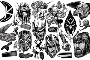 thor angry in one image tattoo idea