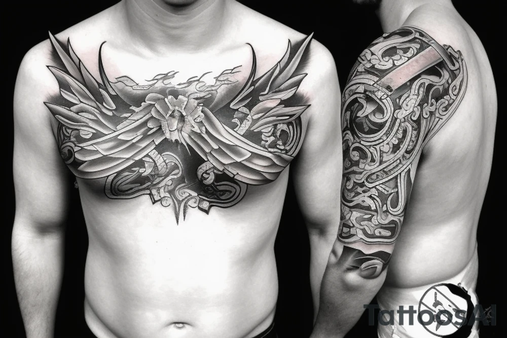 a warrior standing with honor tattoo idea