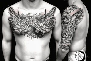 a warrior standing with honor tattoo idea