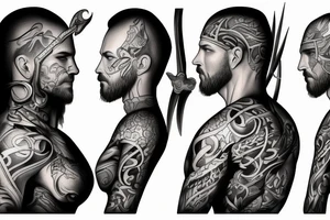 a warrior standing with honor tattoo idea