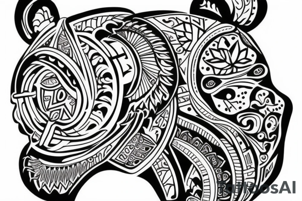 Slavic bear hohloma tattoo idea