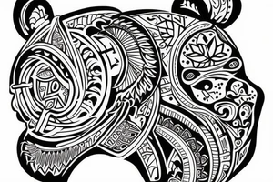 Slavic bear hohloma tattoo idea