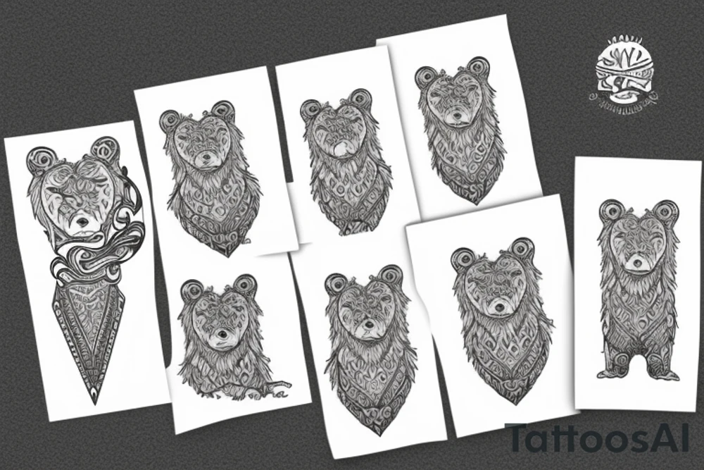 Slavic bear hohloma tattoo idea