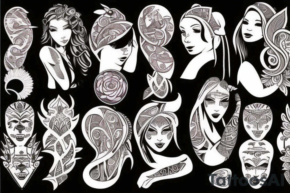 women tattooes in one image tattoo idea