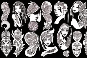 women tattooes in one image tattoo idea