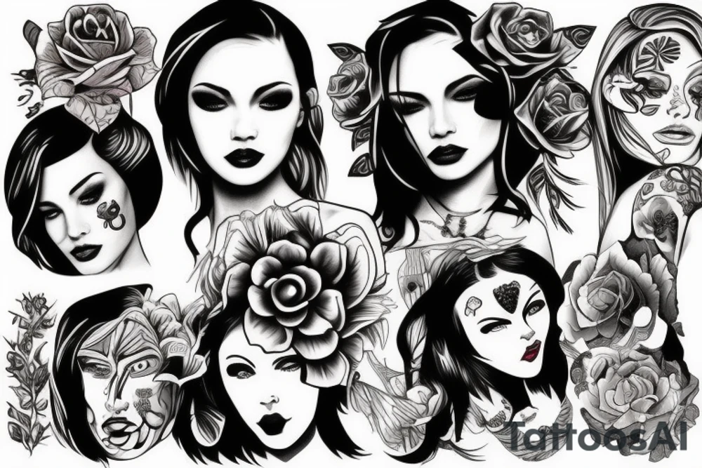 women tattooes in one image tattoo idea