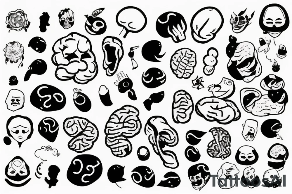 brain angry and happy tattoo idea