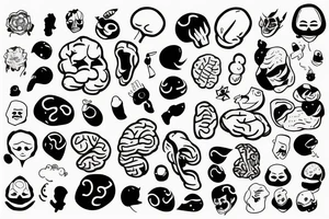 brain angry and happy tattoo idea