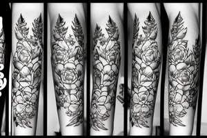 Peonies with twinkles and stars tattoo idea