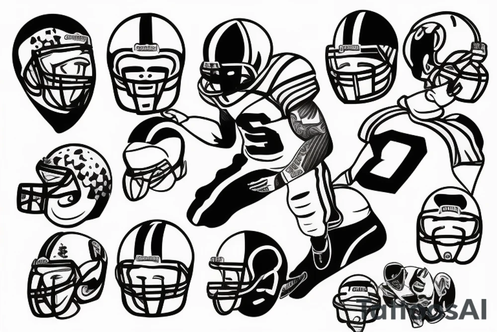 a football player tattoo idea