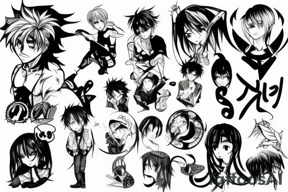 anime boy tattoo idea