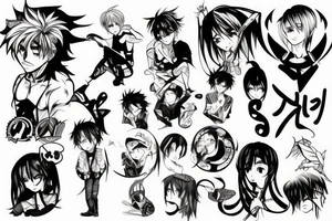 anime boy tattoo idea