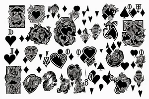 blackjack tattoo ace and jack of heart tattoo idea