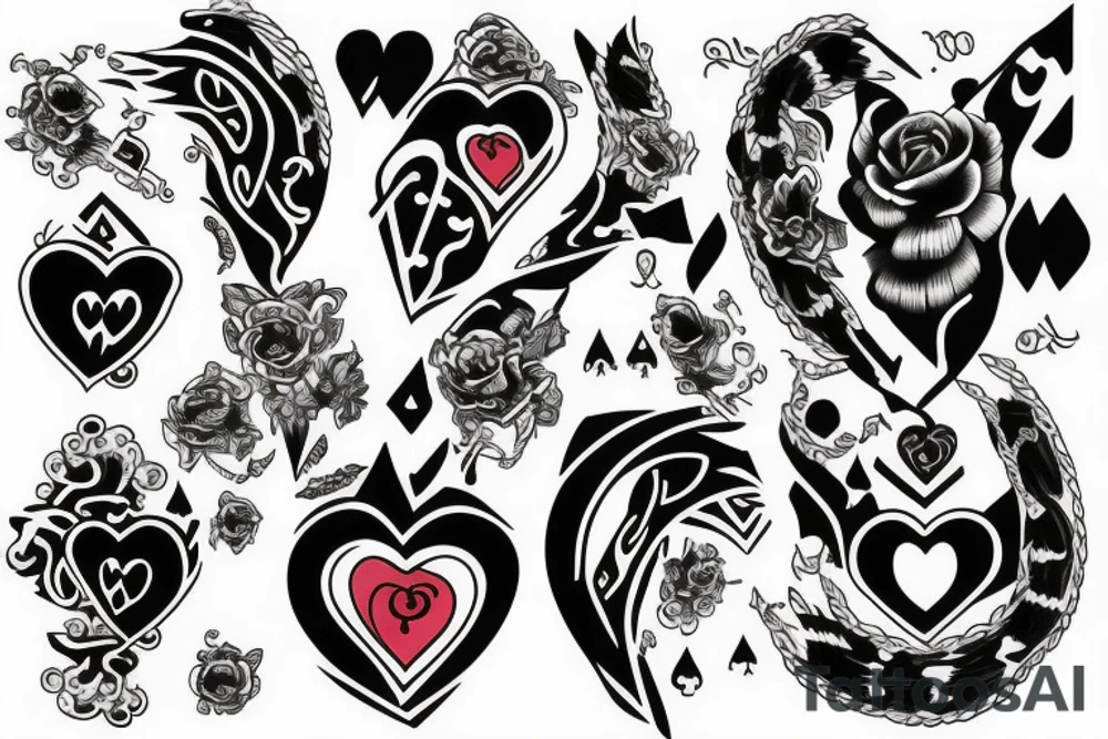 blackjack tattoo ace and jack of heart tattoo idea