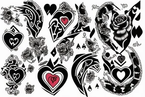 blackjack tattoo ace and jack of heart tattoo idea