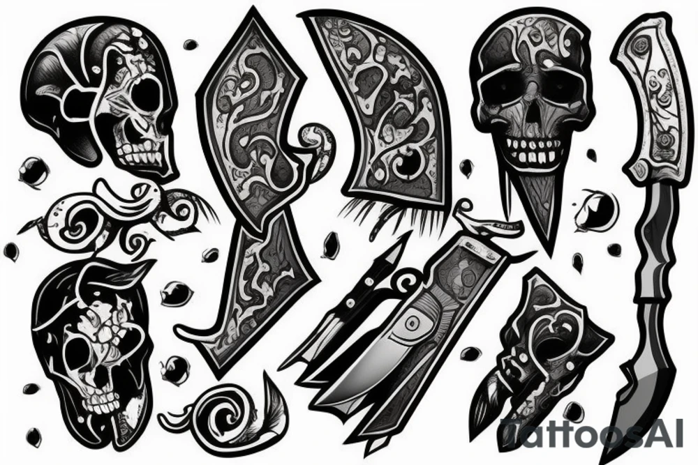 knife in stone tattoo idea