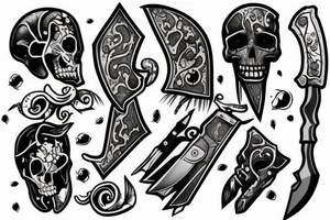 knife in stone tattoo idea