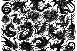 black horror dragon tattoo idea