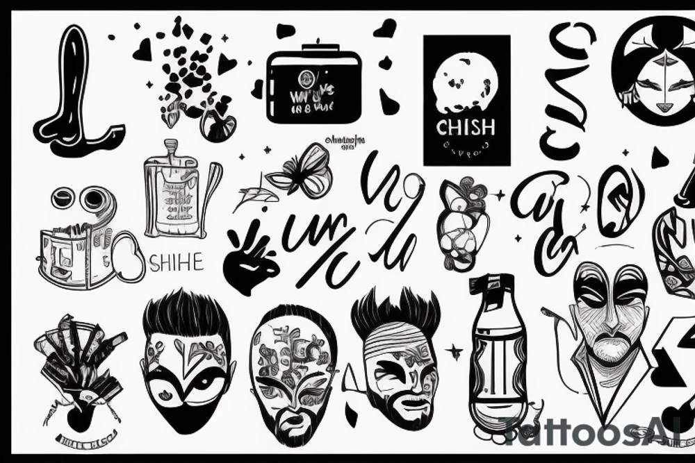 Die Menschen sind schlecht und die Welt ist am Arsch aber alles wird gut
Icon Black White tattoo idea