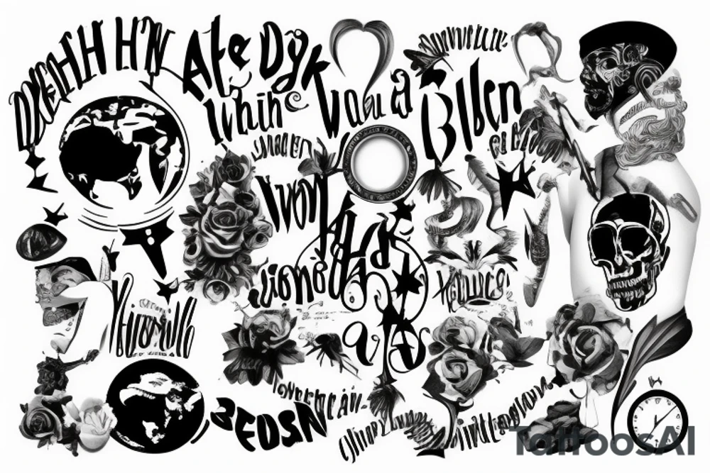 Die Menschen sind schlecht und die Welt ist am Arsch aber alles wird gut
Icon Black White tattoo idea
