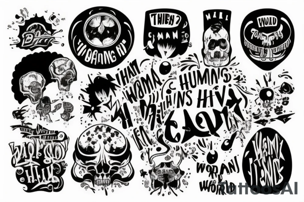 The Humans are bad and the world is on its end but everythings gonna be alright tattoo idea