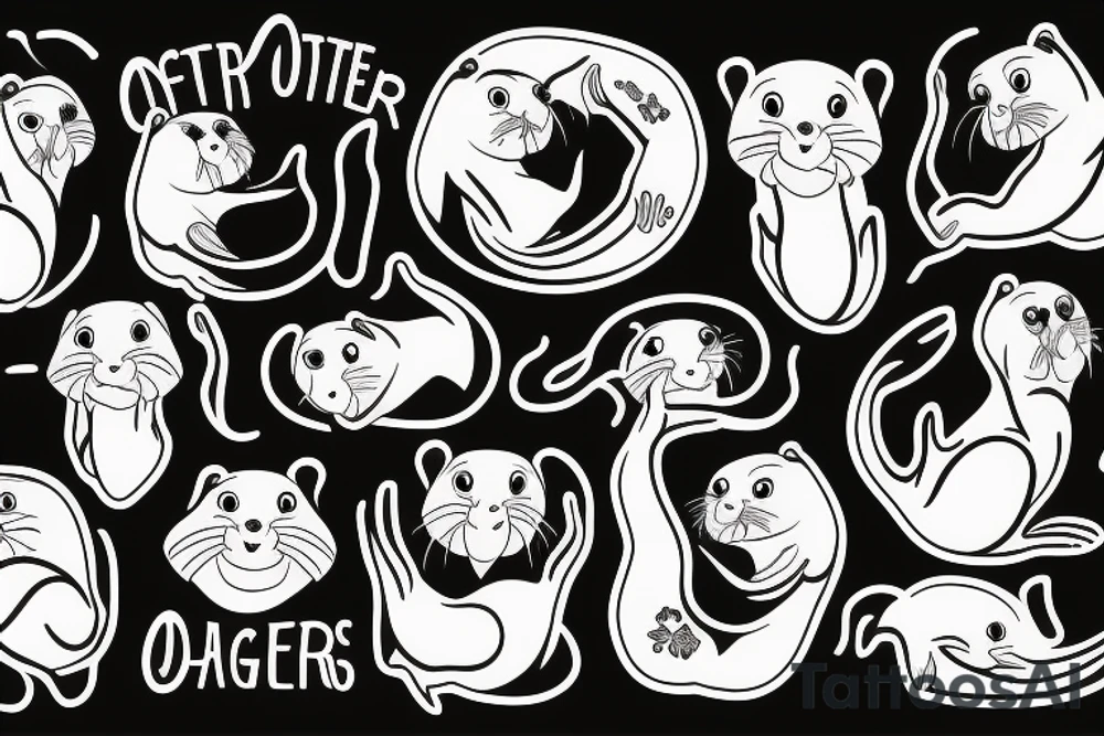 Pair of otters tattoo idea