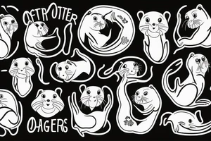 Pair of otters tattoo idea