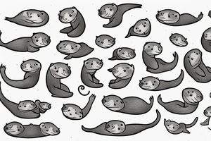 Pair of otters tattoo idea