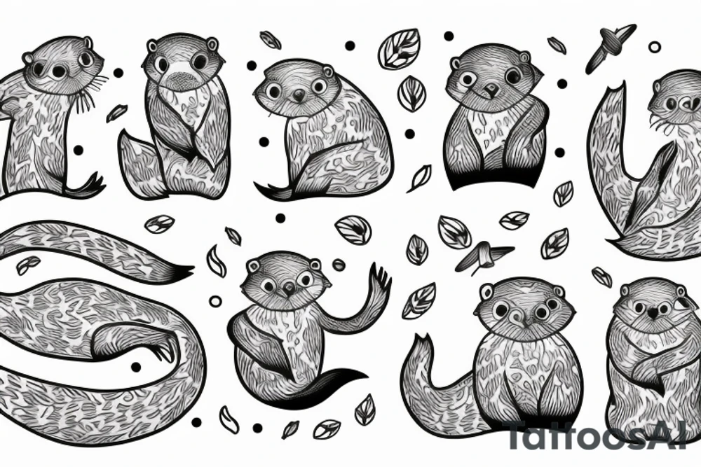 Pair of otters tattoo idea