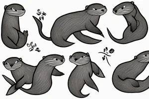 Pair of otters tattoo idea