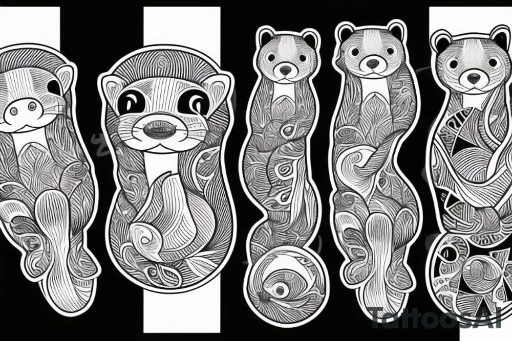 Pair of otters tattoo idea