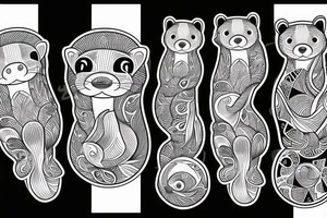 Pair of otters tattoo idea