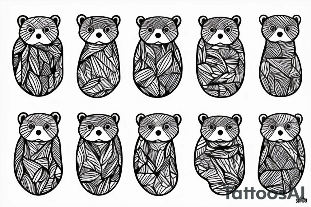 Pair of otters tattoo idea