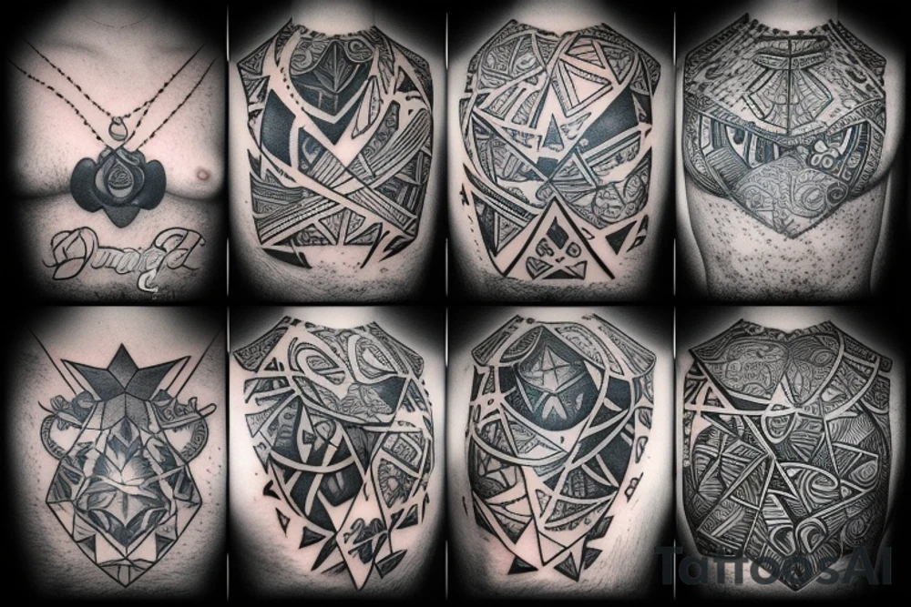 Diamonds falling out of a chest tattoo idea