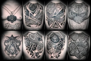 Diamonds falling out of a chest tattoo idea
