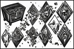 Diamonds falling out of a chest tattoo idea