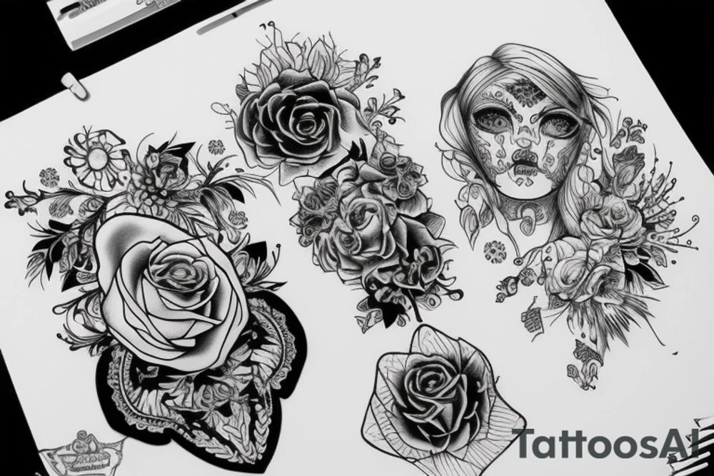 Демонический кот tattoo idea