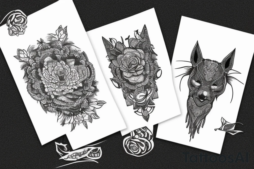 Демонический кот tattoo idea