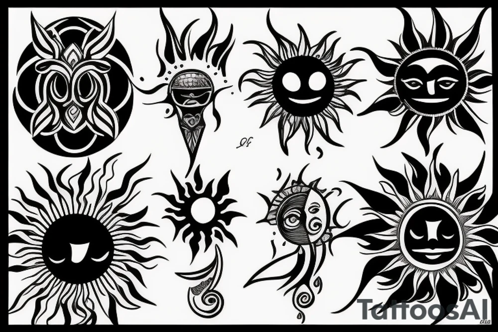 sun and moon tattoo idea