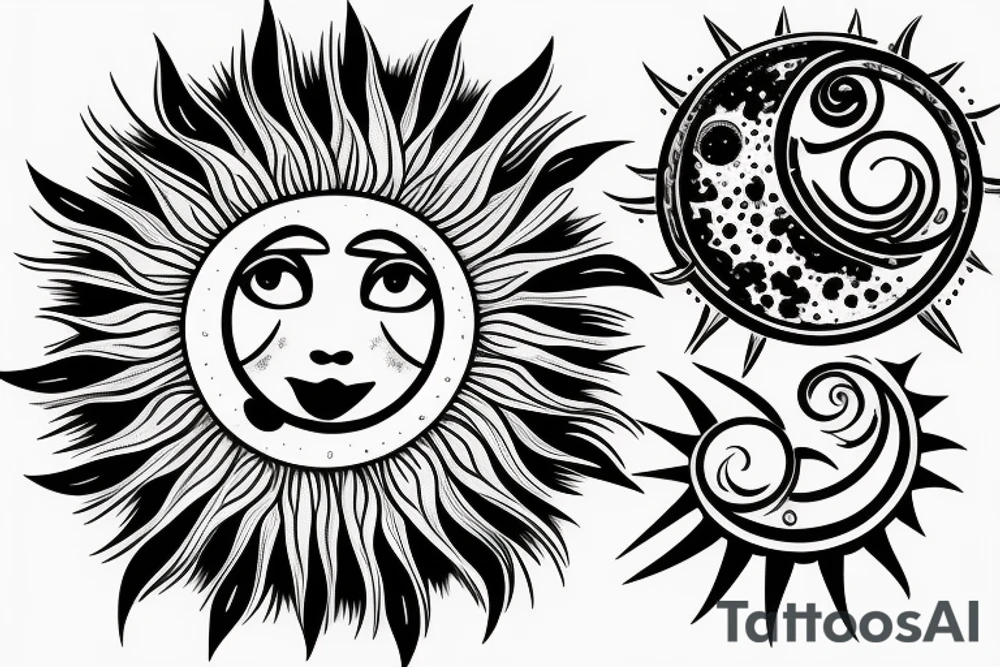 sun and moon tattoo idea