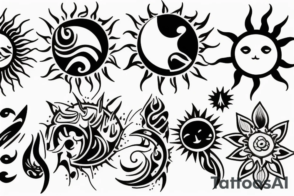 sun and moon tattoo idea
