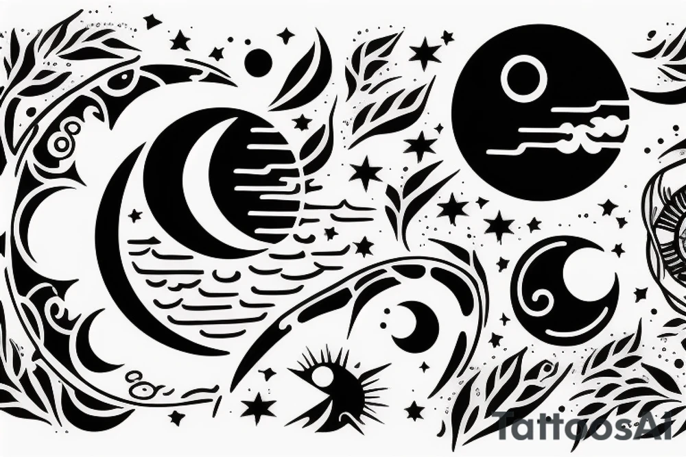 sun and moon tattoo idea