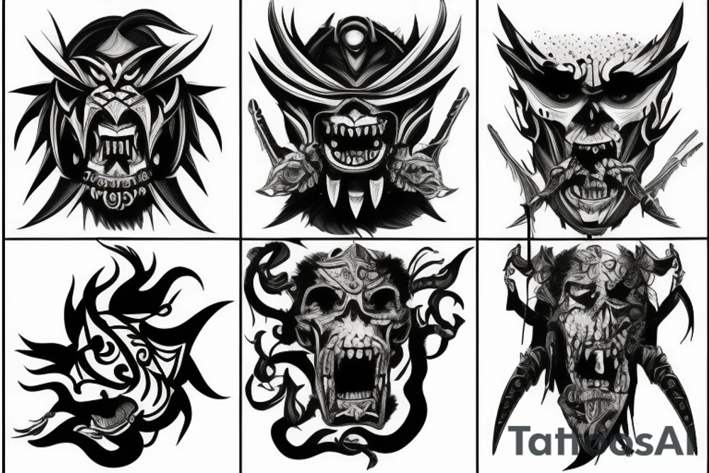 angry warrior tattoo idea